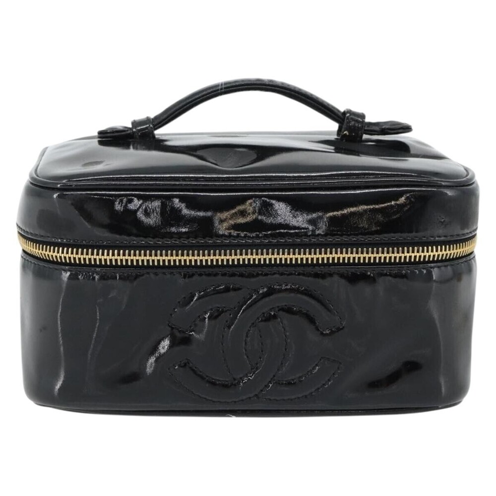 Chanel Vintage Timeless Cosmetic Case Patent Small